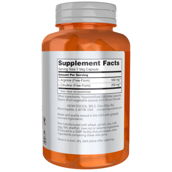 Arginine & Citrulline 500mg/250mg 120 Veg Capsules