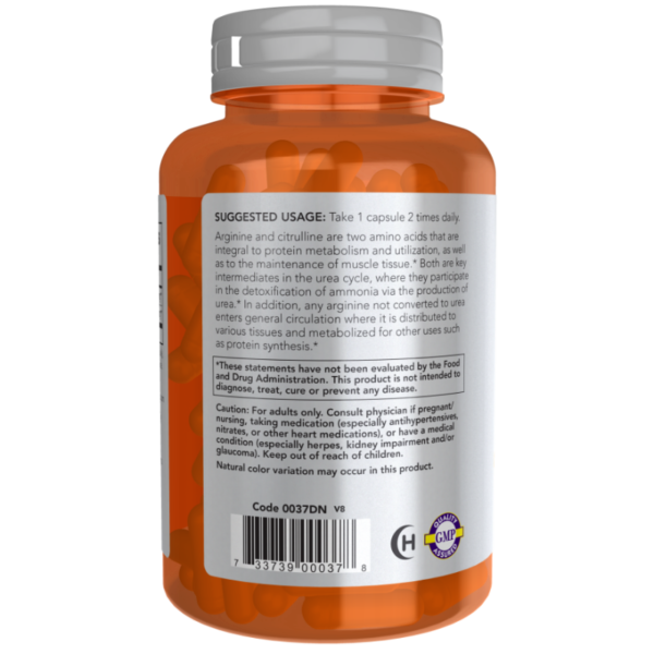 Arginine & Citrulline 500mg/250mg 120 Veg Capsules