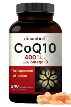 Co Q10 400 mg + omega 3 240 veg cap