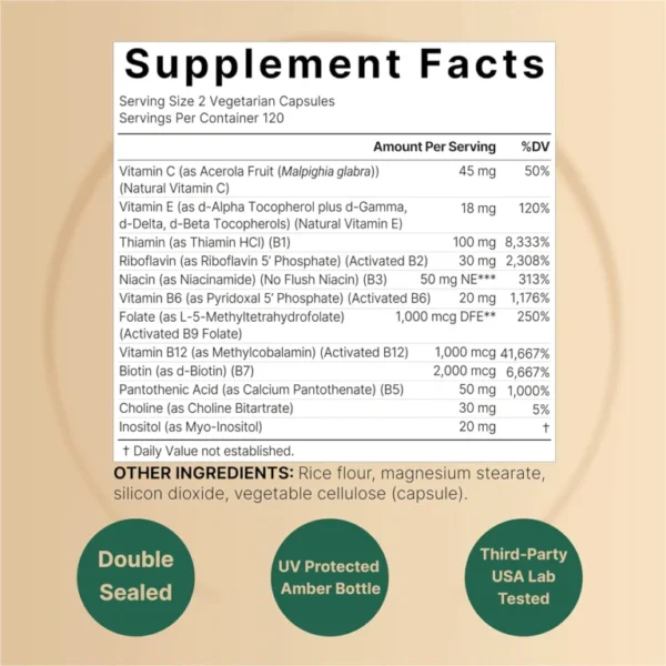 Methylated B complex 240 veg cap