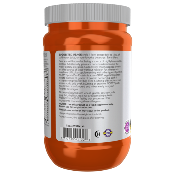 Pea Protein, Pure Unflavored Powder 907g