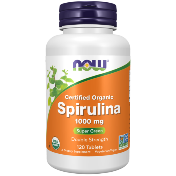 Spirulina, Double Strength, Organic 1000 mg 120 Tablets.