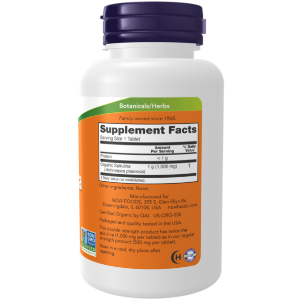 Spirulina, Double Strength, Organic 1000 mg 120 Tablets.