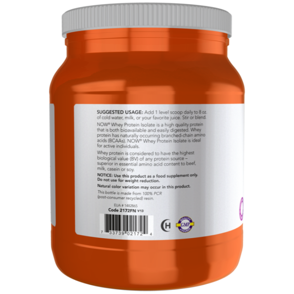 Whey Protein Isolate, Unflavored Powder 544g